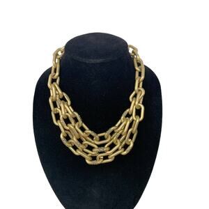 Kenneth Cole Triple Chunky Gold Tone Necklace with Little Rhinestones